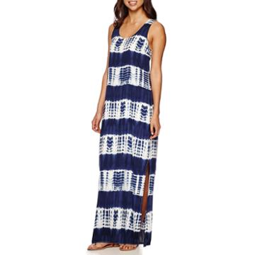 Trulli Sleeveless Stripe Tie-dyed Maxi Dress