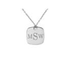 Personalized Sterling Silver 16mm Monogram Pendant Necklace