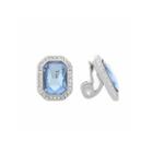 Monet Blue And Silvertone Clip Button Earring