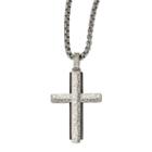 Edward Mirell Mens Sterling Silver Cross Pendant Necklace