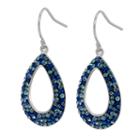 Blue Crystal Sterling Silver Drop Earrings