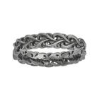 Personally Stackable Black Sterling Silver Interlocking Heart Ring