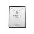 Womens White Diamond Accent Sterling Silver Pendant Necklace