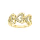Forevermine 1/10 Ct. T.w. Diamond Two-tone Triple-heart Ring