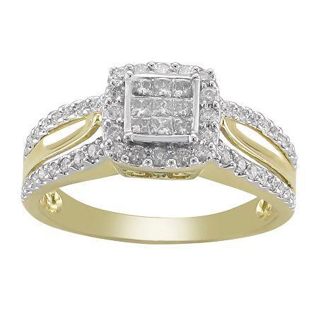 1/2 Ct. T.w. Princess Diamond 10k Gold Engagement Ring