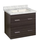 23.75-in. W Wall Mount Dawn Grey Vanity Set For 3h4-in. Drilling Bianca Carara Top Biscuit Um Sink