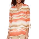 Feels Like Spring 3/4-sleeve Print Tunic