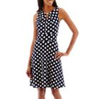 Dr Collection Sleeveless Dot Print Fit-and-flare Dress