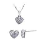 1/4 Ct. T.w. Diamond Heart Necklace & Earrings Set