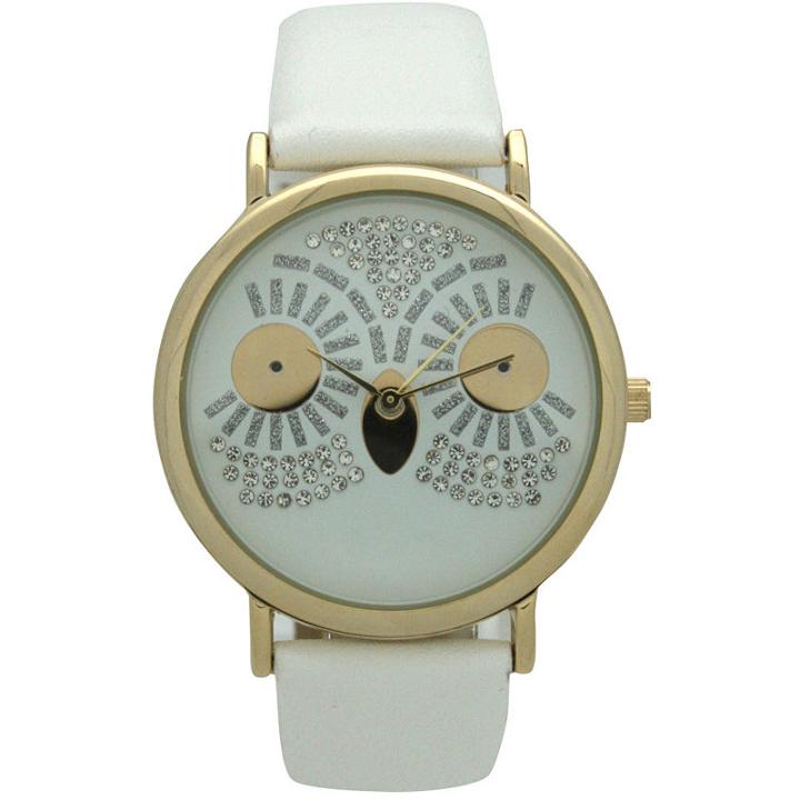 Olivia Pratt Owl Womens White Strap Watch-15525white