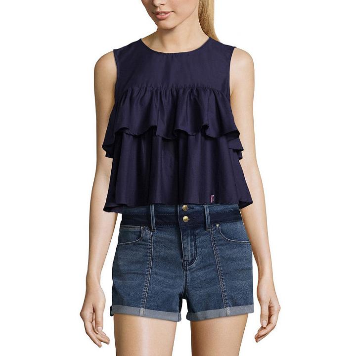 Us Polo Assn. Sleeveless Poplin Dress Shirt-juniors