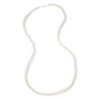Vieste Silver-tone Pearlized Glass Bead Knotted Necklace