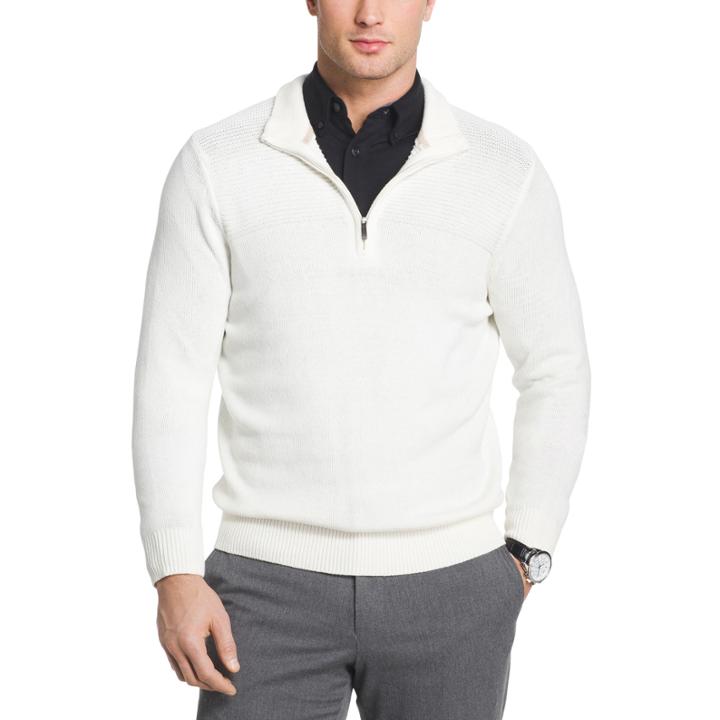 Van Heusen Textured Quarter Zip Sweater Long Sleeve Pullover Sweater
