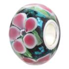 Forever Moments&trade; Pink And Green Flowers Glass Bead