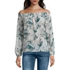 I Jeans By Buffalo Off Shoulder Smocked Top