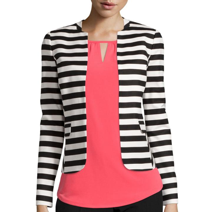 Worthington Striped Peplum Blazer