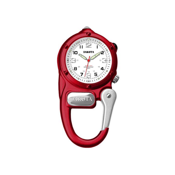 Dakota Mini Clip Microlight Carabiner, Red Pocket Watch 38792