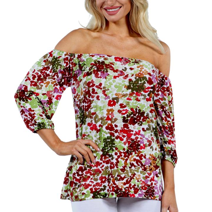 24/7 Comfort Apparel Country Gorgeous Peasant Top