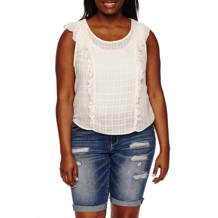 Arizona Sheer Ruffle Top- Juniors Plus