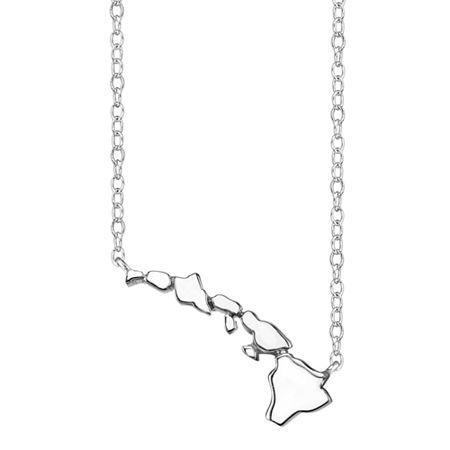 Footnotes Sterling Silver Hawaii State Necklace