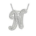 1/7 Ct. T.w. Diamond Sterling Silver Initial N Pendant Necklace