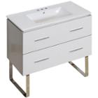 35.5-in. W Floor Mount White Vanity Set For 3h4-in. Drilling
