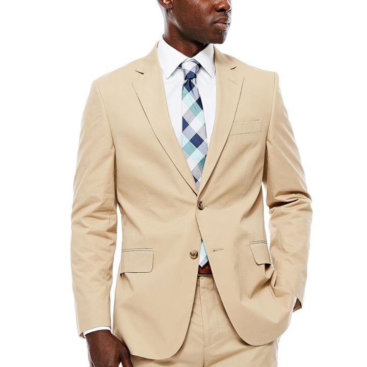 Stafford Khaki Cotton Suit Jacket - Classic Fit