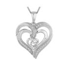 Forevermine 1/10 Ct. T.w. Diamond Sterling Silver Heart Pendant Necklace