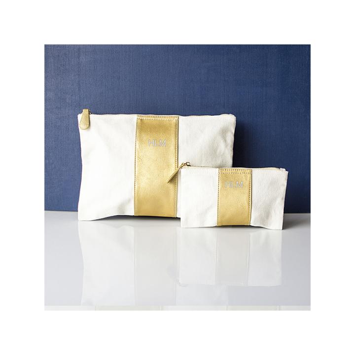 Cathy's Concepts Personalized Gold Faux Leather Clutch Set