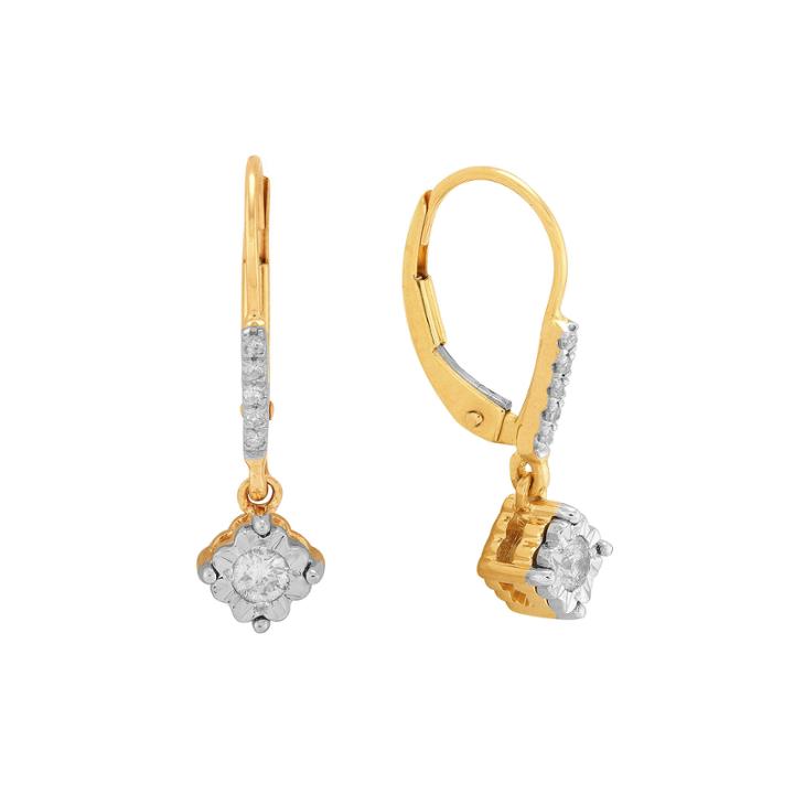 1/5 Ct. T.w. Diamond 10k Yellow Gold Drop Earrings