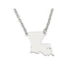 Personalized Sterling Silver Louisiana Pendant Necklace