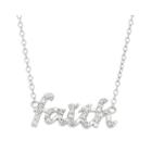 1/10 Ct. T.w. Diamond Faith Sterling Silver Necklace