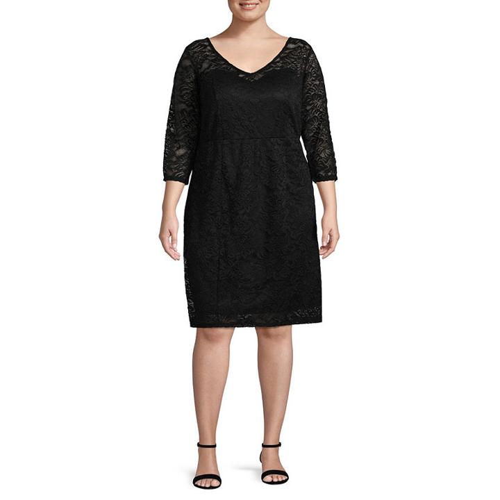 Bold Elements Textured Lace Dress - Plus