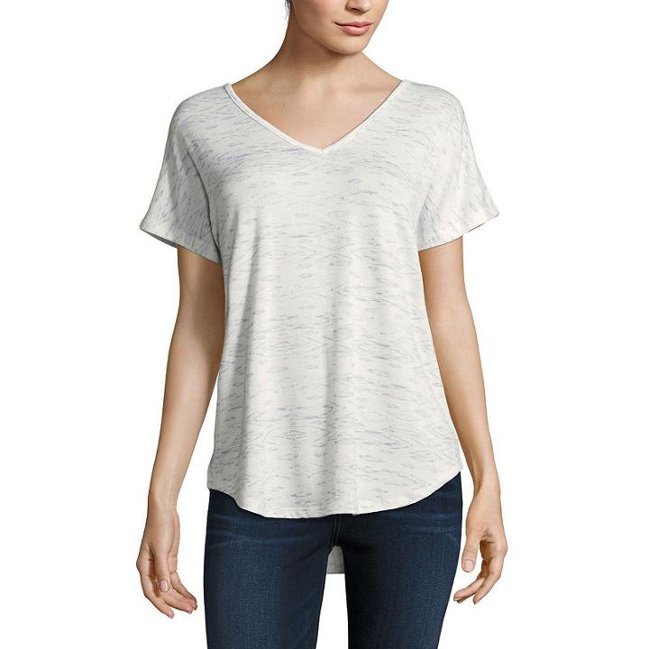 A.n.a Short Sleeve V Neck Geometric T-shirt