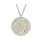 Personalized Child Name With Birthstone Cz Pendant Necklace