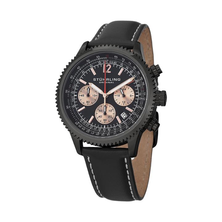 Stuhrling Mens Black Strap Watch-sp14901
