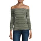 A.n.a 3/4 Sleeve Ribbed Cold Shoulder Top
