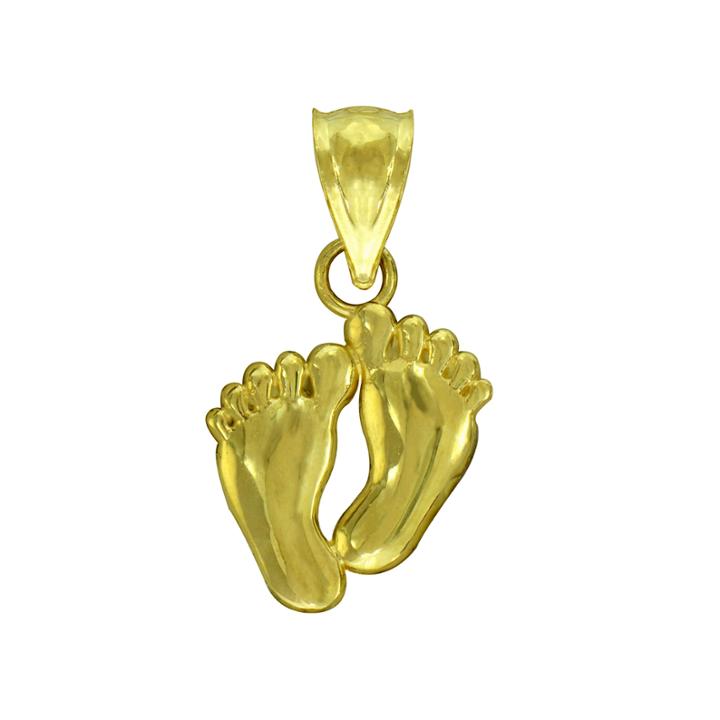 10k Yellow Gold Footprint Charm