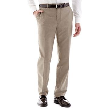 Adolfo Tan Flat-front Suit Pants - Slim