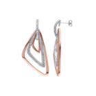 1/6 Ct. T.w. Diamond Sterling Silver & Rose Gold Over Silver Triangle Drop Earrings