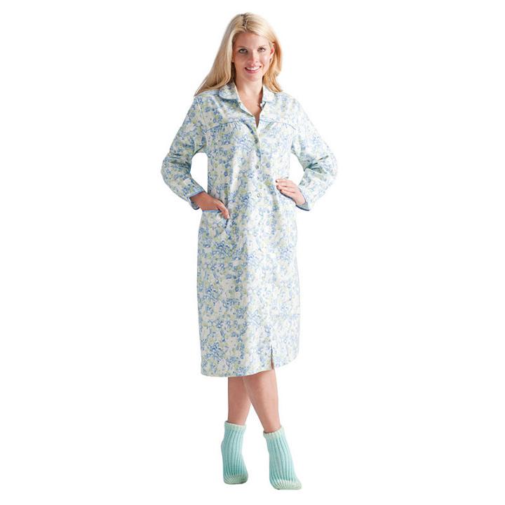 La Cera Plus - Size Long Sleeve Flannel Nightgown