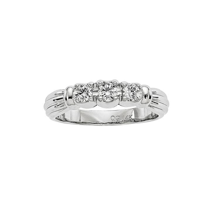 1/3 Ct. T.w. Diamond 14k White Gold 3-stone Ring
