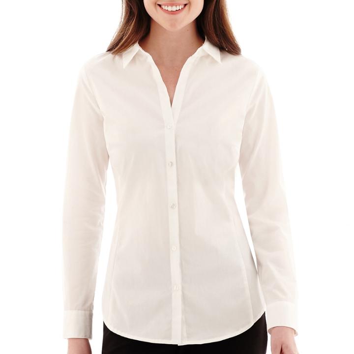 Worthington Long-sleeve Button-front Oxford Shirt