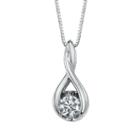 Sirena Womens 3/8 Ct. T.w. Genuine White Diamond Pendant Necklace