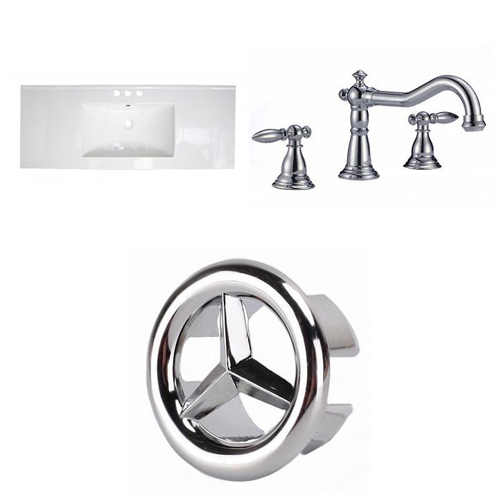 48.75-in. W 3h8-in. Ceramic Top Set In White Color- Cupc Faucet Incl.