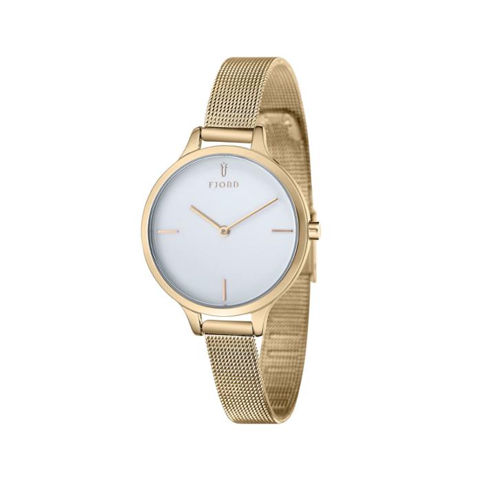 Fjord Mesh Band Womens Gold Tone Expansion Watch-fj-6027-33