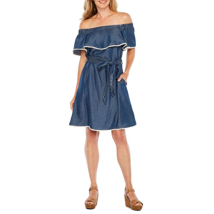Melrose Off The Shoulder Fit & Flare Dress