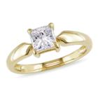 Womens 1 Ct. T.w. Genuine Diamond White Solitaire Ring