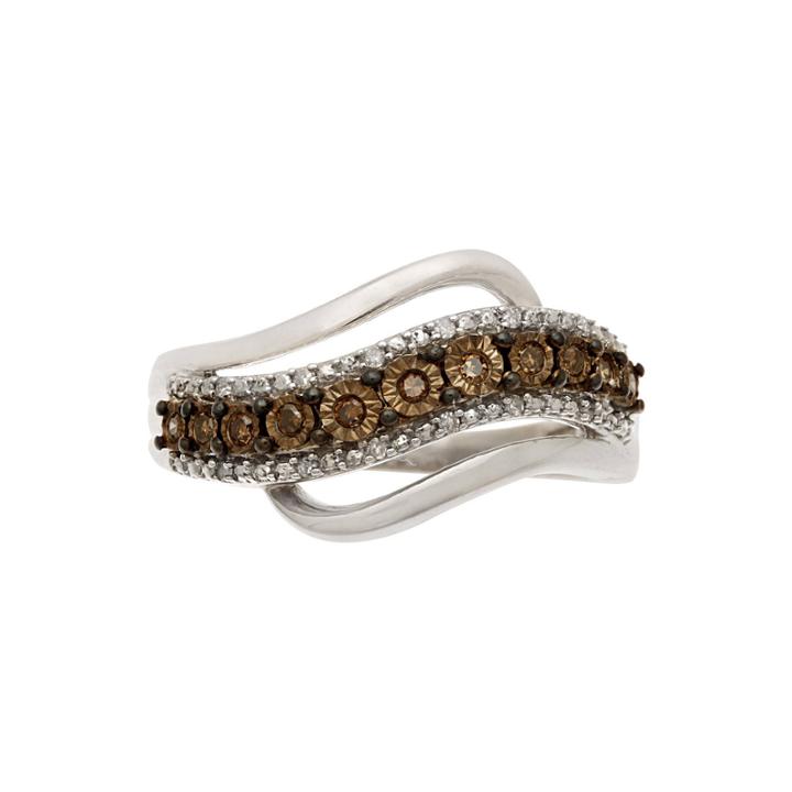 Champagne Diamond Fashion Ring Sterling Silver