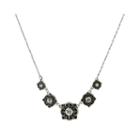 1928 Jewelry Silver-tone Crystal Collar Necklace
